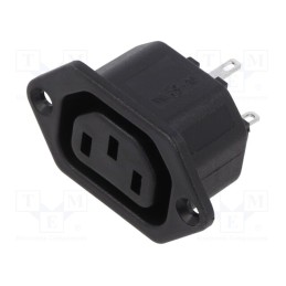 1 pcs x BULGIN - PX0675/28 - Connector: AC supply, socket, female, C13 (F), 6.3mm connectors