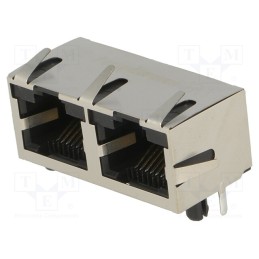 1 pcs x Amphenol Communications Solutions - RJHSE-5380-02 - Socket, RJ45, Cat: 5, shielded,double, Layout: 8p8c, THT, angled 90°