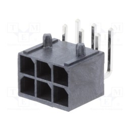 1 pcs x MOLEX - 768250006 - Socket, wire-board, male, Mega-Fit, 5.7mm, PIN: 6, UL94V-0, 23A, THT