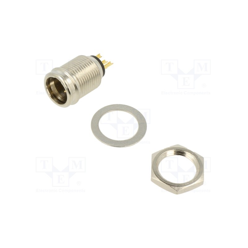 1 pcs x REAN - RT4MP - Socket, XLR mini, male, PIN: 4, for panel mounting,rear side nut