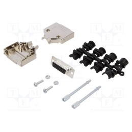 1 pcs x MH CONNECTORS - MHDTPK15-DB15S-K - D-Sub, PIN: 15, plug, female, straight, soldering, for cable