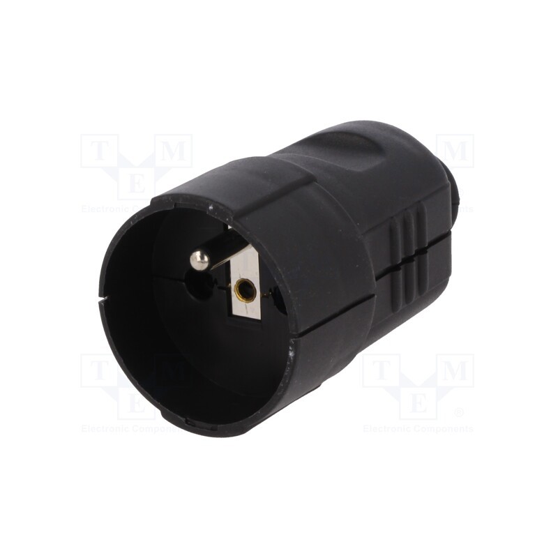 1 pcs x PCE - 8253 - Connector: AC supply, female, socket, 2P+PE, 230VAC, 16A, black