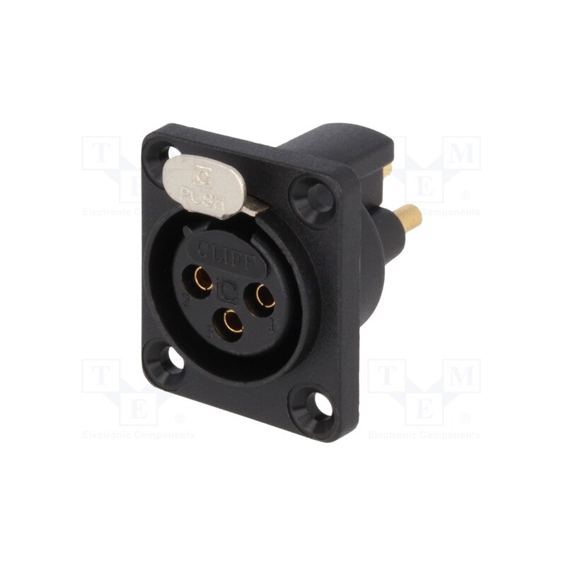 1 pcs x CLIFF - CP30080 - Socket, XLR, female, PIN: 3, sealed,with push button, soldering
