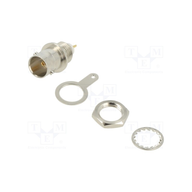 1 pcs x AMPHENOL RF - 112425 - Socket, BNC, female, straight, 75Ω, soldering, POM, gold-plated