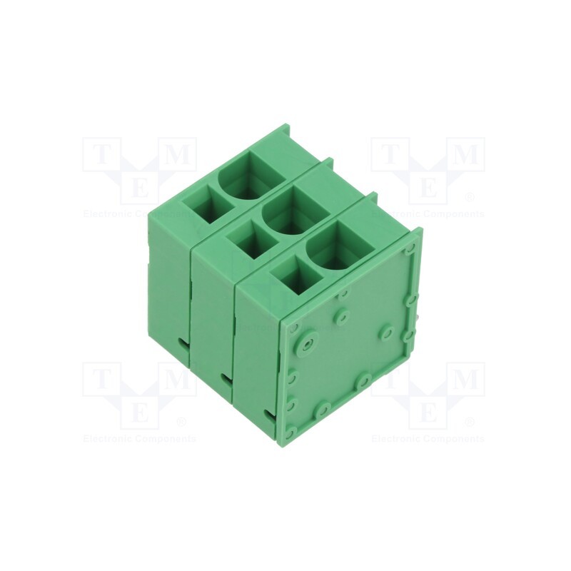 1 pcs x ADAM TECH - EB167A-03-H - PCB terminal block, Contacts ph: 10mm, ways: 3, angled 90°, green