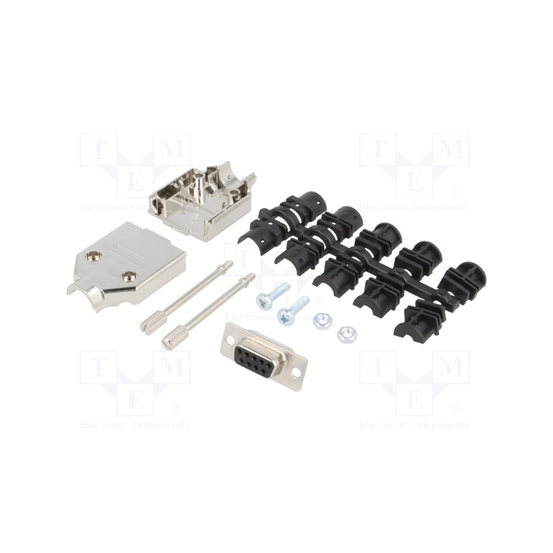 1 pcs x ENCITECH - 6355-0030-11 - D-Sub, PIN: 9, plug, female, soldering, for cable, black