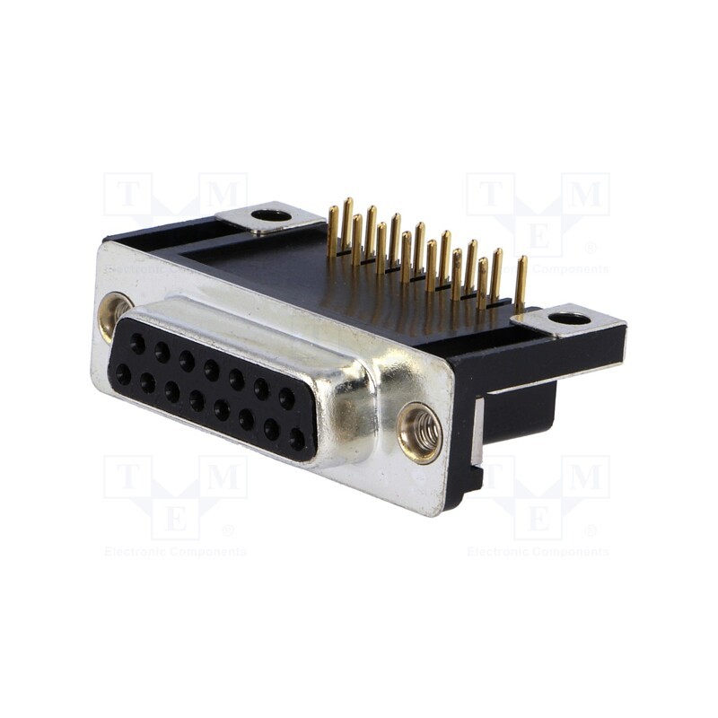 1 pcs x ADAM TECH - DA15-SQ-SB4 - D-Sub, PIN: 15, socket, female, angled 90°, THT, UNC 4-40, 5A, 20mΩ