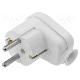 1 pcs x PLASTROL - W-10138 - Connector: AC supply, male, plug, 2P+PE, 230VAC, 16A, white, PIN: 3