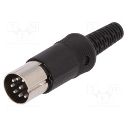 1 pcs x HIRSCHMANN - 930298500 MAS 80 S SCHWARZ - Plug, DIN, male, PIN: 8, Layout: 262°, straight, for cable, soldering