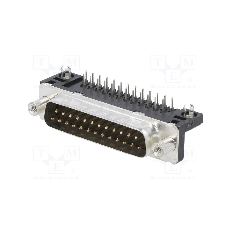 1 pcs x Amphenol Communications Solutions - D25P33E4GV00LF - D-Sub, PIN: 25, socket, male, for panel mounting, angled 90°, 5A