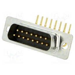 1 pcs x MH CONNECTORS - MHDD15M-T-B-MRBM - D-Sub, PIN: 15, socket, male, on PCBs, angled 90°, THT, 5A, -55÷125°C