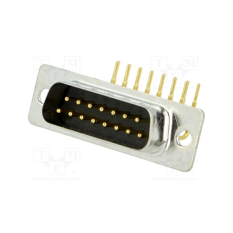 1 pcs x MH CONNECTORS - MHDD15M-T-B-MRBM - D-Sub, PIN: 15, socket, male, on PCBs, angled 90°, THT, 5A, -55÷125°C