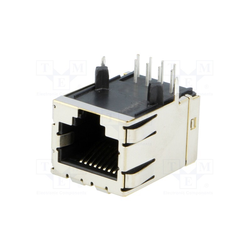 1 pcs x TE Connectivity - 5406298-1 - Socket, RJ45, PIN: 8, Layout: 8p8c, on PCBs, THT