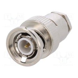 1 pcs x UNICON - 301-102-044 (BNC-50/2-RG58/W2.04) - Plug, BNC, male, straight, 50Ω, RG58, clamp, for cable, PPO
