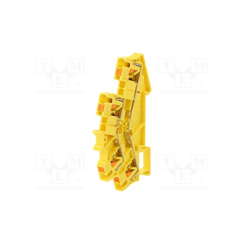 1 pcs x PHOENIX CONTACT - PTTBS 2,5 YE – 1037089 - Splice terminal: rail, 0.14÷4mm2, ways: 2, terminals: 4, yellow