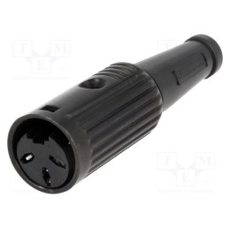 1 pcs x DELTRON - 601-0300 - Plug, DIN, female, PIN: 3, Layout: 180°, straight, for cable, 34V, 2A
