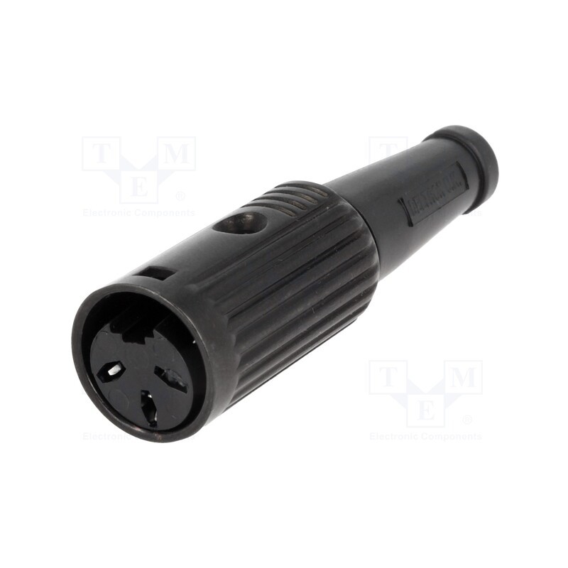 1 pcs x DELTRON - 601-0300 - Plug, DIN, female, PIN: 3, Layout: 180°, straight, for cable, 34V, 2A