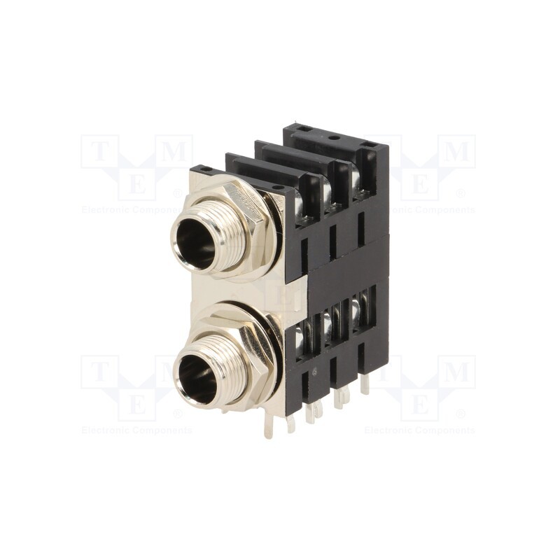 1 pcs x AMPHENOL - ACJS-MHDEM - Socket, Jack 6,3mm, female, double,stereo,with triple switch
