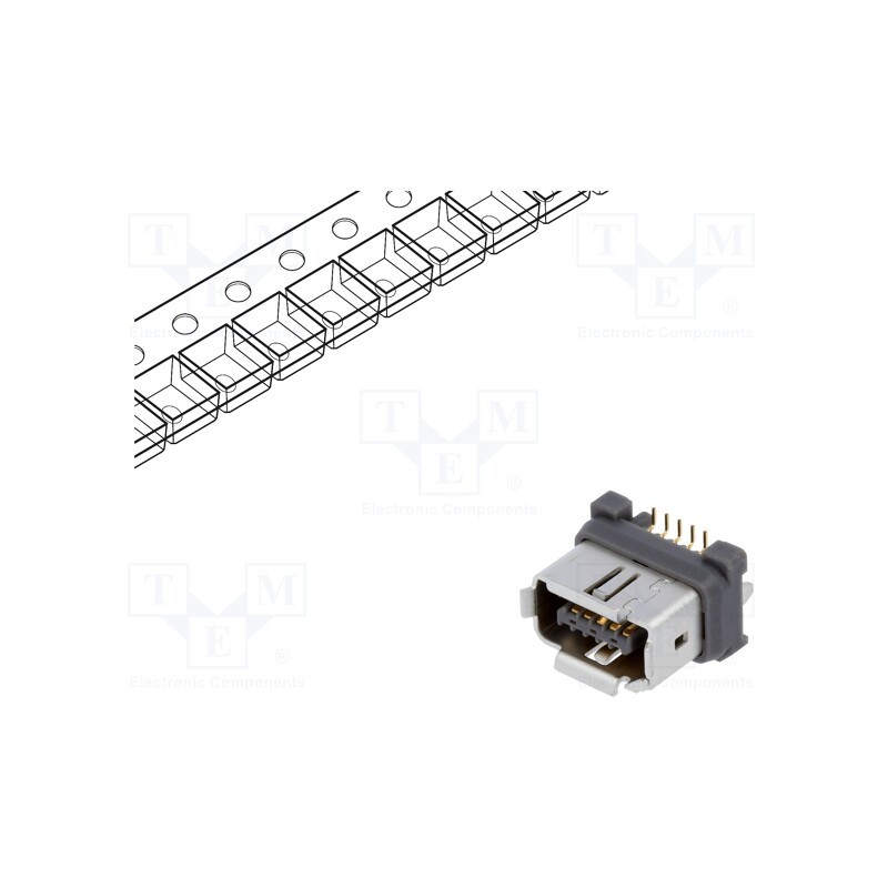 1 pcs x HIROSE - IX80G-A-10P - Connector: ix Industrial, socket, IX, male, PIN: 10, A, gold-plated