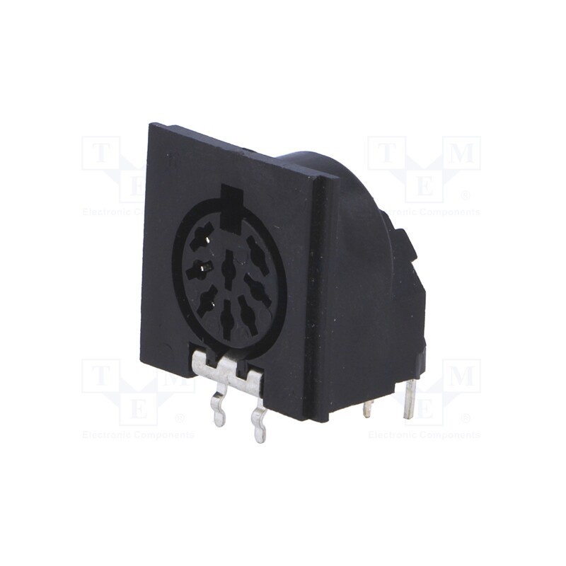 1 pcs x HIRSCHMANN - 931399500 MAB 8 SH SW - Socket, DIN, female, PIN: 8, Layout: 262°, angled 90°, on PCBs, THT
