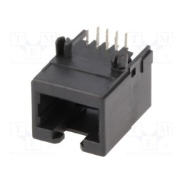 1 pcs x BEL FUSE - SS-60000-010 - Socket, RJ45, PIN: 8, Cat: 6, Layout: 8p8c, on PCBs, THT, angled 90°