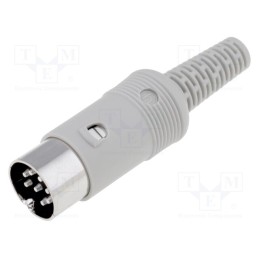 1 pcs x HIRSCHMANN - 931518517 MAS 80 SN GRAU - Plug, DIN, male, PIN: 8, Layout: 270°, straight, for cable, soldering
