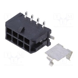 1 pcs x MOLEX - 43045-0818 - Socket, wire-board, male, Micro-Fit 3.0, 3mm, PIN: 8, Glow-Wire, SMT