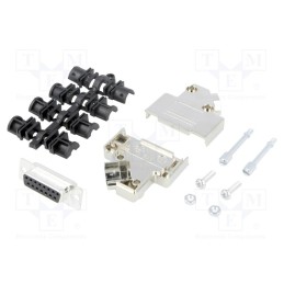 1 pcs x MH CONNECTORS - MHD45PK15-DB15SK - D-Sub, PIN: 15, plug, female, angled 45°, soldering, for cable
