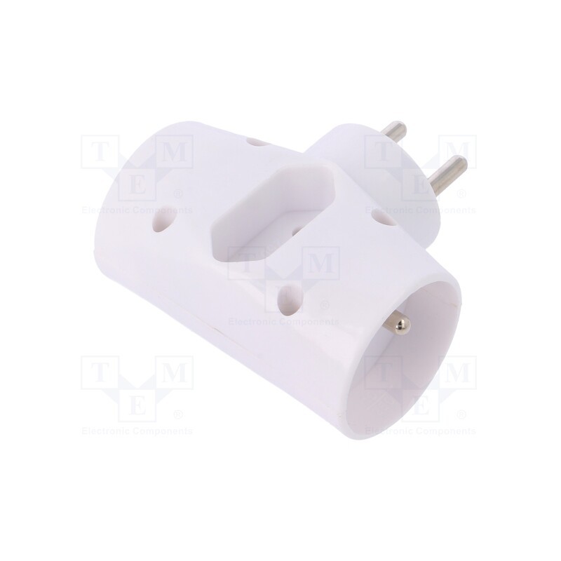 1 pcs x PLASTROL - W-01142 - Connector: AC supply, splitter, 2P, 230VAC, 2.5A, Type: round,flat