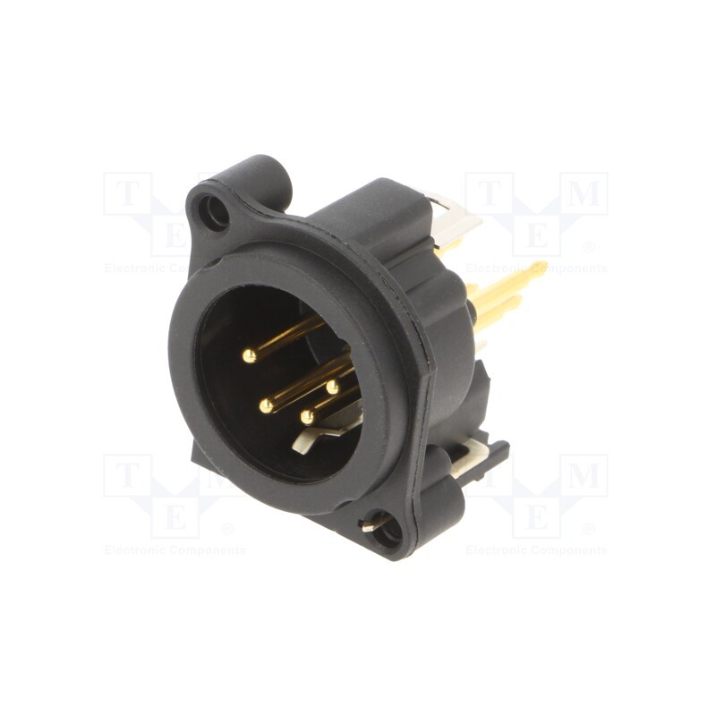 1 pcs x NEUTRIK - NC4MAV - Socket, XLR, male, PIN: 4, straight, THT, black, 6A, 19.8x19.8mm