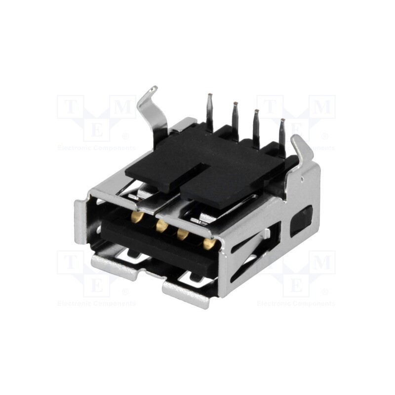 1 pcs x TE Connectivity - 1903814-1 - Socket, USB A, on PCBs, THT, PIN: 4, angled 90°