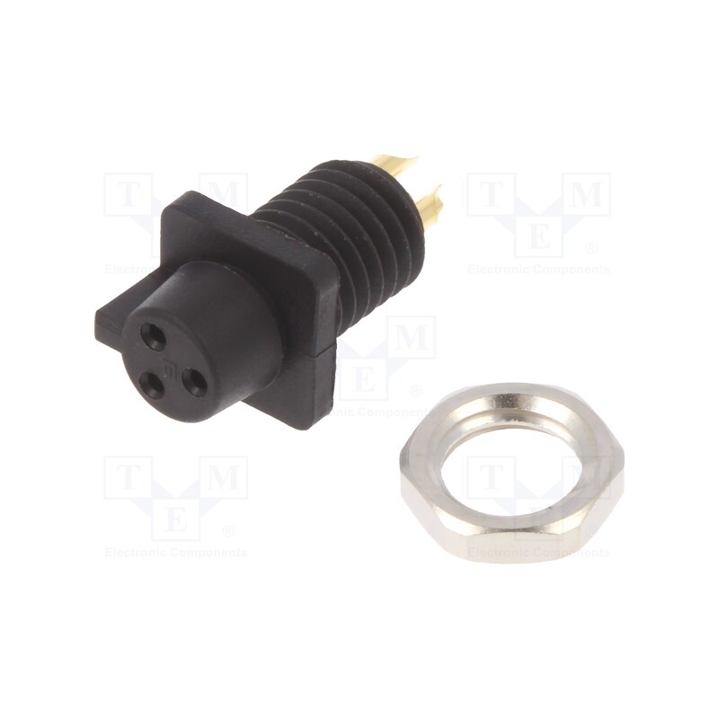 1 pcs x BINDER - 09 9750 30 03 - Connector: circular, 709,719, 60V, PIN: 3, socket, female, soldering