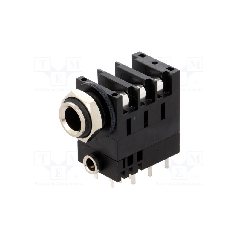 1 pcs x AMPHENOL - ACJS-MHD985 - Socket, Jack 3,5mm + Jack 6,3mm, female, ways: 3, angled 90°, THT