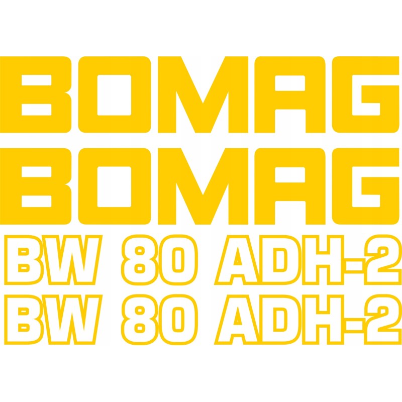 Stickers for the bomag bw80 adh 2 machine, roller repair kit