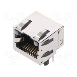 1 pcs x MOLEX - 438600010 - R/A INV MODJK W/ LT PIPES SHLD WTABS 8/8