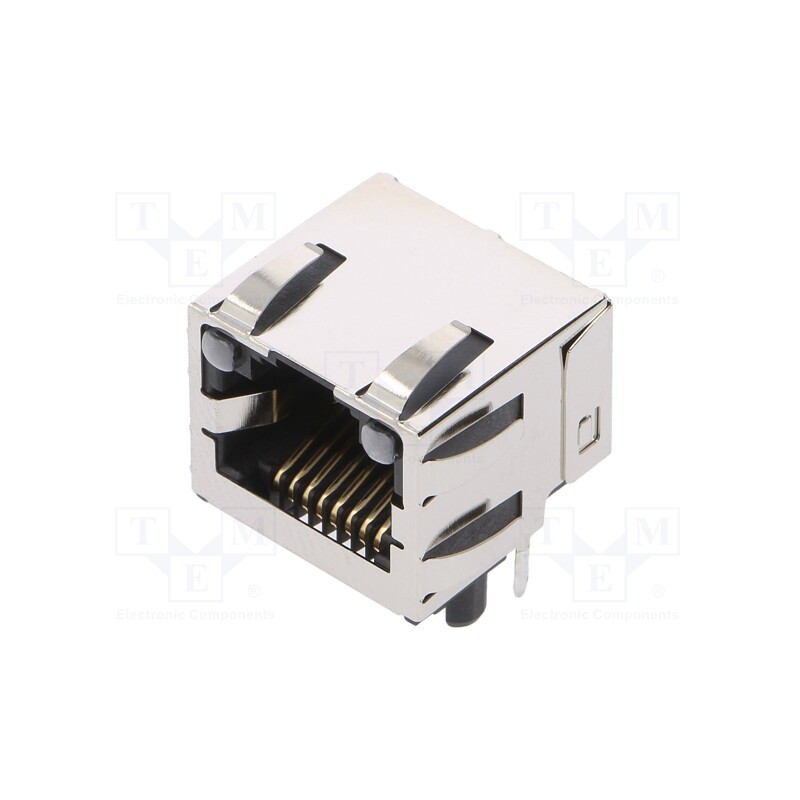 1 pcs x MOLEX - 438600010 - R/A INV MODJK W/ LT PIPES SHLD WTABS 8/8