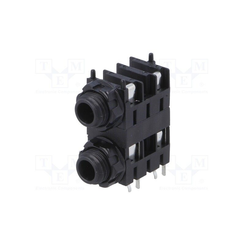 1 pcs x CLIFF - FCR1120 - Socket, Jack 6,3mm, female, mono,double,with hex nut, ways: 2