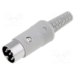 1 pcs x HIRSCHMANN - 930298517 MAS 80 S GRAU - Plug, DIN, male, PIN: 8, Layout: 262°, straight, for cable, soldering