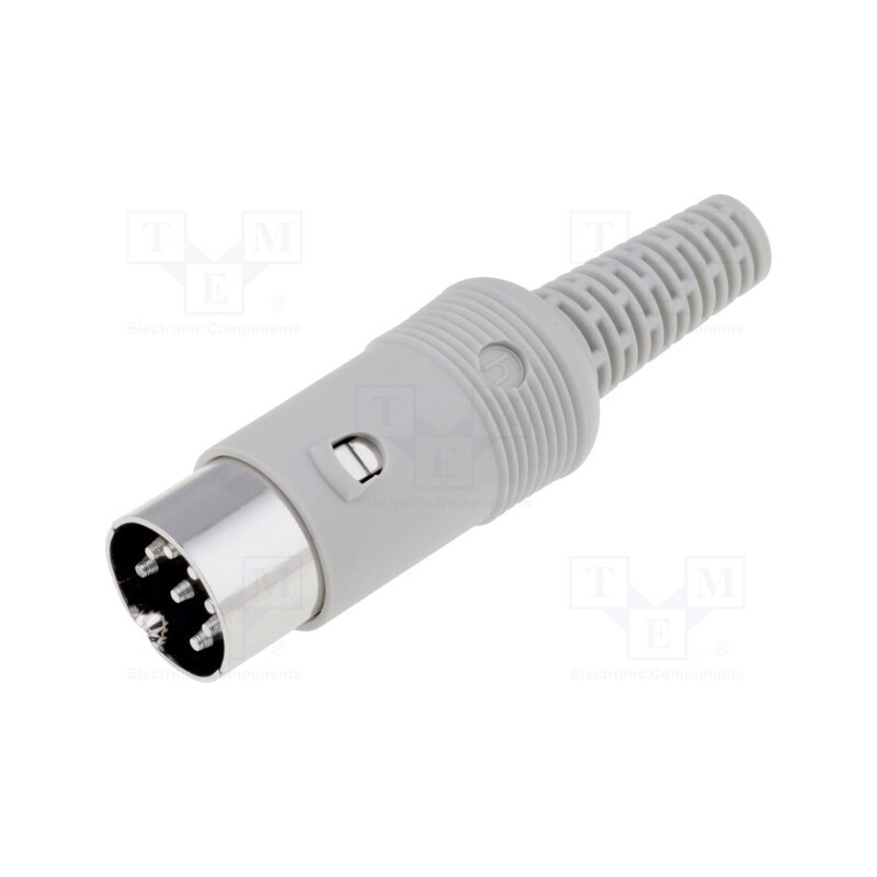 1 pcs x HIRSCHMANN - 930298517 MAS 80 S GRAU - Plug, DIN, male, PIN: 8, Layout: 262°, straight, for cable, soldering