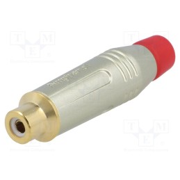 1 pcs x AMPHENOL - ACJR-SRD - Plug, RCA, female, straight, soldering, grey, gold-plated, 3÷7mm