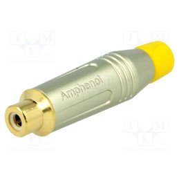1 pcs x AMPHENOL - ACJR-SYL - Plug, RCA, female, straight, soldering, grey, gold-plated, 3÷7mm