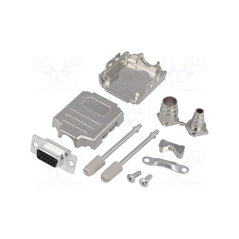 1 pcs x ENCITECH - DPPK09-M-HDS-K - D-Sub HD, PIN: 15, plug, female, soldering, for cable, black