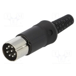1 pcs x HIRSCHMANN - 931518500 MAS 80 SN SCHWARZ - Plug, DIN, male, PIN: 8, Layout: 270°, straight, for cable, soldering