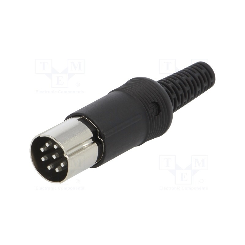 1 pcs x HIRSCHMANN - 931518500 MAS 80 SN SCHWARZ - Plug, DIN, male, PIN: 8, Layout: 270°, straight, for cable, soldering