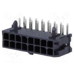 1 pcs x MOLEX - 430451600 - Socket, wire-board, male, Micro-Fit 3.0, 3mm, PIN: 16, THT, on PCBs