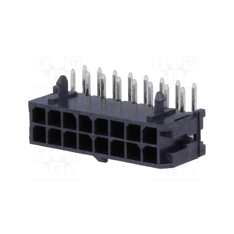 1 pcs x MOLEX - 430451600 - Socket, wire-board, male, Micro-Fit 3.0, 3mm, PIN: 16, THT, on PCBs
