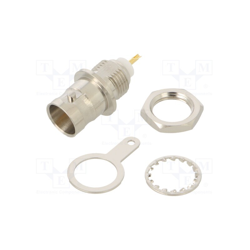 1 pcs x AMPHENOL RF - 031-221-75RFX - Socket, BNC, female, straight, 75Ω, soldering, POM, gold-plated