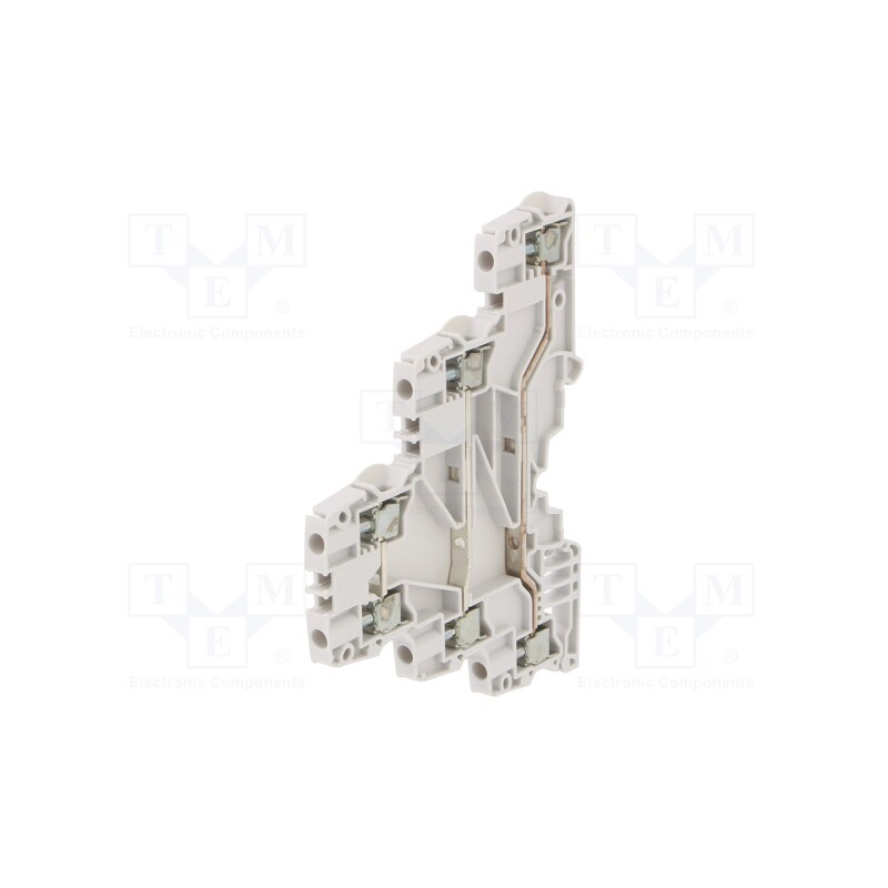 1 pcs x TE Connectivity - 1SNK505212R0000 (ZS4-T3) - Splice terminal: rail, 0.2÷4mm2, ways: 3, terminals: 6, grey, SNK