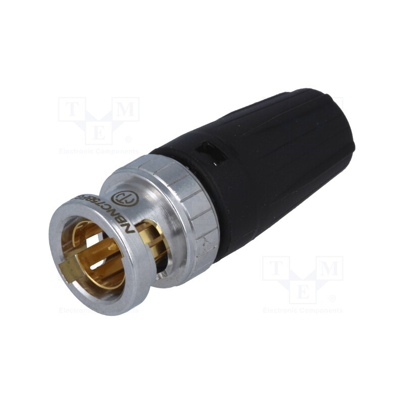 1 pcs x NEUTRIK - NBNC75BFG7 - Plug, BNC, male, shielded,with strain relief, straight, 75Ω, PTFE