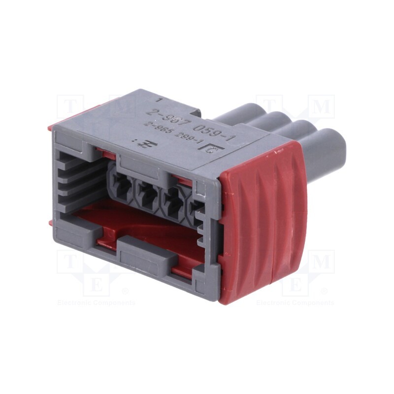 1 pcs x TE Connectivity - 2-967059-1 - Connector: automotive, JPT, female, plug, for cable, PIN: 4, grey